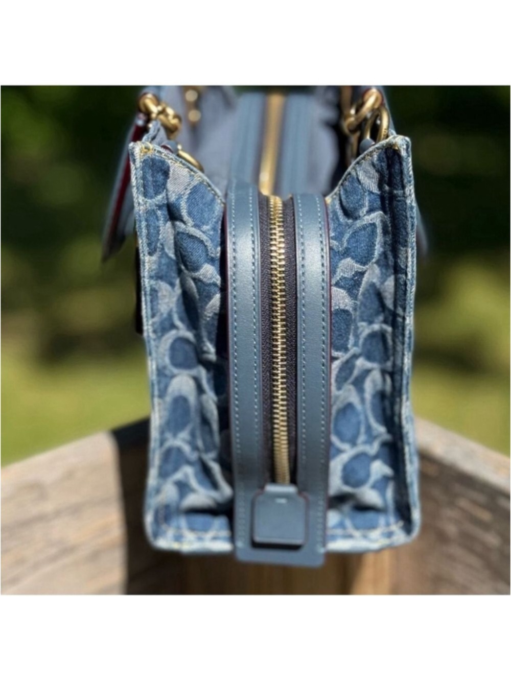 Coach Rogue 25 Signature Denim Satchel Crossbody Bag Style CR691 NWOT - Picture 6 of 16